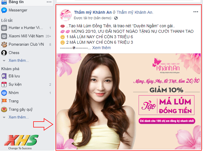 hình thức quảng cáo facebook