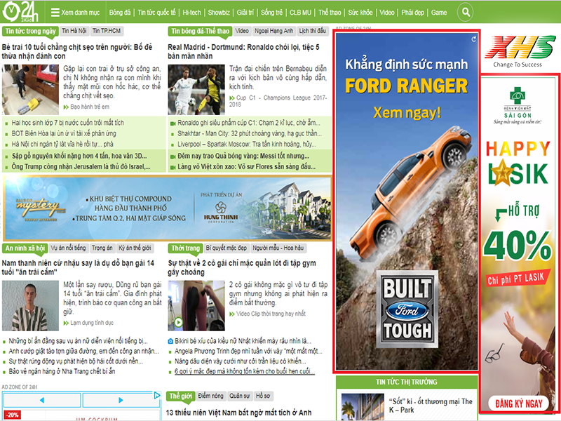 quảng cáo banner cố định