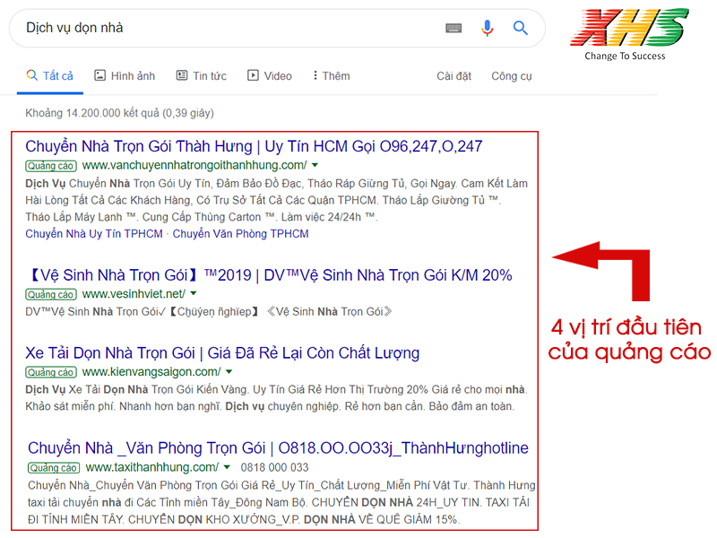Quảng cáo dịch vụ dọn nhà