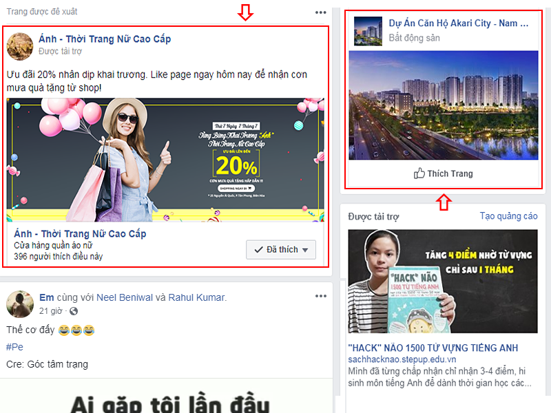 quảng cáo facebook bất động sản