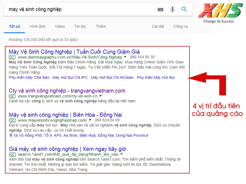 quảng cáo vệ sinh máy công nghiệp