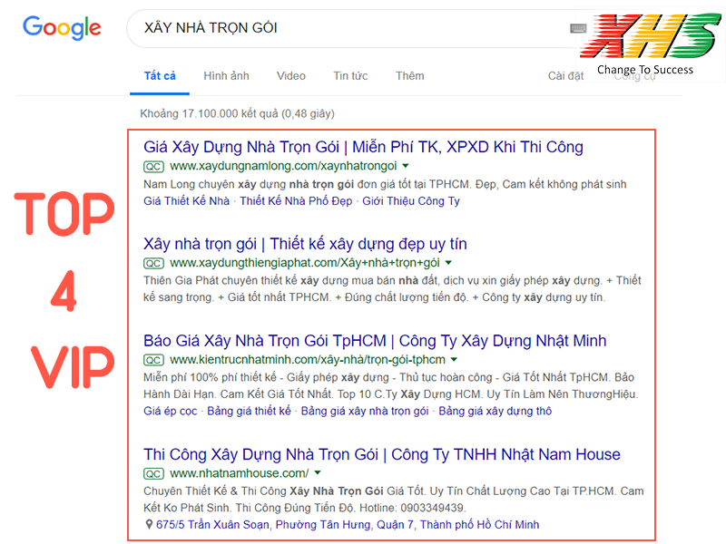 quảng cáo xây nhà trọn gói