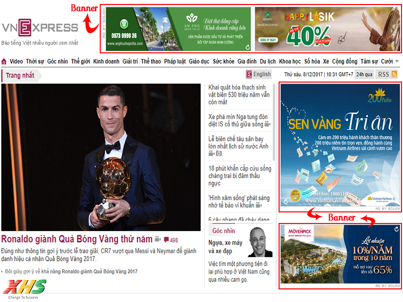 ví dụ về quảng cáo banner